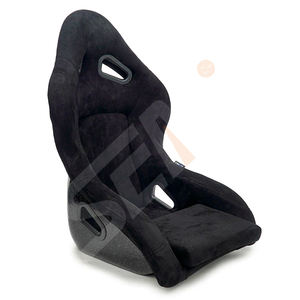 WZSEAHI مقاعد دلو مخملية سوداء صغيرة غير قابلة للتعديل مقعد سيارة سباق مقعد الطفل - Product Image 1