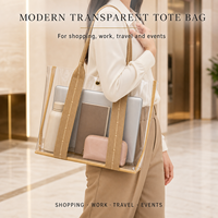 Sac fourre-tout transparent personnalisé en PVC transparent avec logo, couleur et taille sur mesure pour marque privée
