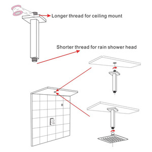 Square <b>Shower</b> Pipe Connector <b>Rod</b> Wall Mounted <b>Shower</b> Arm For Concealed Installation 4 Point <b>Shower</b> Unit - Product Image 5