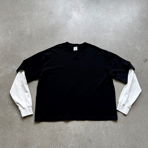 Poids lourd 280GSM <span class=keywords><strong>t</strong></span>-shirts coton Double couche à manches longues <span class=keywords><strong>T</strong></span>-<span class=keywords><strong>shirt</strong></span> Streetwear Logo personnalisé surdimensionné Boxy recadrée hommes <span class=keywords><strong>t</strong></span>-shirts - Product Image 6