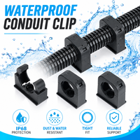 Pince de fixation étanche IP68, support de tube corrugué en nylon PA66 avec couvercle, clip de gestion de câbles connectable