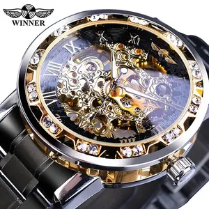 <span class=keywords><strong>Winner</strong></span> 1089 614 Nuovo Orologio da Polso Meccanico da Uomo di Lusso con Diamanti, Design Luminoso e Stile Reale, Movimento Scheletrato - Product Image 3