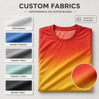 T-shirt de sport pour homme à séchage rapide, dégradé, manches courtes, respirant, maillot de course, impression de logo personnalisée, vêtements de sport OEM