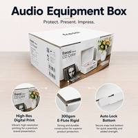 Boîte cadeau en carton ondulé E-Flute 300 g/m² avec fond auto-verrouillant et impression numérique couleur pour lecteur CD audio rétro ou appareils électroniques musicaux