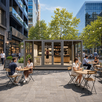 Maison préfabriquée extensible de luxe de 20 pieds avec façade entièrement vitrée, design moderne, spacieuse, 2 chambres, petite maison