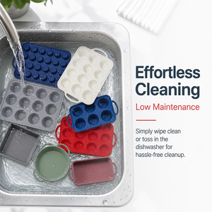 Ensemble de moules à pâtisserie en silicone antiadhésif résistant à la chaleur -40 ° C à 230 ° C Easy Release, qualité alimentaire, sans BPA, avec poignées, compatible lave-vaisselle - Product Image 4
