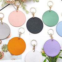 Porte-clés en cuir PU YY, forme ronde, étiquettes de bagages personnalisées pour couple, porte-clés de voyage portable pour cadeaux