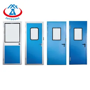 ZHTDOORS China Professional Supplier Single Leaf Multipurpose 90 Minutes Clean Room Fire Safety Exit Door with View Window