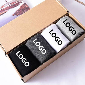 カスタムソックスデザイン、オリジナルロゴ入りクルーソックス、最小注文数なし、プライベートラベル、コットン製ブラックメンズスポーツソックス、エリートソックス - Product Image 1