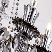 JYLIGHTING Europe, lustres et lampes suspendues en cristal rétro modernes à LED noires pour hôtel, salon, restaurant, style bougie