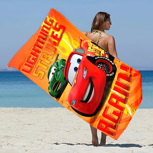 Telo Mare ChamXue all'ingrosso con Stampa Auto <span class=keywords><strong>Cartone</strong></span> <span class=keywords><strong>Animato</strong></span>, Poncho da Spiaggia per Bambini, Asciugatura Rapida, Assorbente, Anti-Sabbia, per Piscina e Bagno - Product Image 4