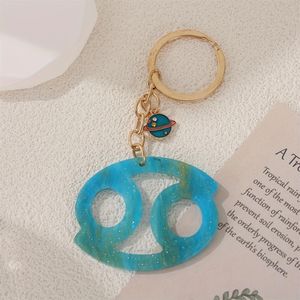 <span class=keywords><strong>Portachiavi</strong></span> di tendenza con segno zodiacale acrilico popolare <span class=keywords><strong>portachiavi</strong></span> oroscopo blu per regalo per studenti donne - Product Image 6