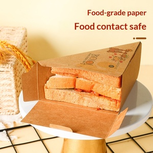 Boîte d'emballage pour sandwichs vintage, épaisse, biodégradable, design triangulaire, avec fenêtre transparente - Product Image 2
