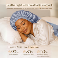 QINGYAN Bonnet de nuit en satin, personnalisable avec logo, ajustable, extra large, double couche, pour femmes aux tresses longues, vente en gros