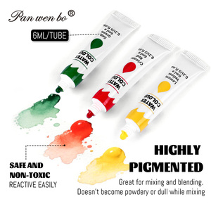 Panwenbo 6ml/0.2oz 24 couleurs vives artistes professionnels peinture à l'aquarelle ensemble non toxique artistes aquarelle tube peinture - Product Image 2