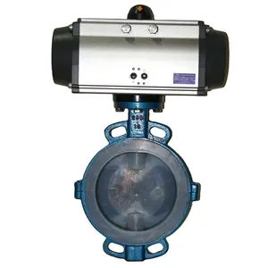 High Quality Automatic Corrosion-resistant fluorine lined Customization Carbon Steel Butterfly Valve with pneumatic actuator