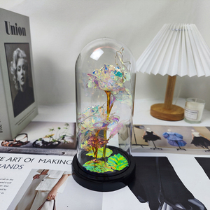 Các bà mẹ quà tặng ngày vĩnh cửu vàng lá Rose <span class=keywords><strong>Flower</strong></span> LED ánh sáng bảo quản thiên hà tăng trong Glass Dome cho phụ nữ cô gái - Product Image 4