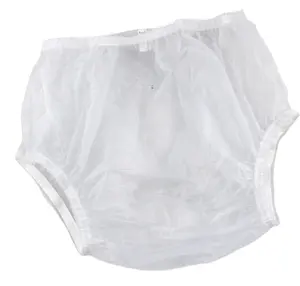 Adult Waterproof Pants Milky White plastic pants Incontinence PVC plastic pants