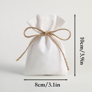 Pochettes personnalisées en coton avec cordon de serrage 8x10cm, sacs cadeaux souples en toile, 4 couleurs, pour bijoux, bonbons, emballage, cadeaux de mariage, pochettes de fête - Product Image 2
