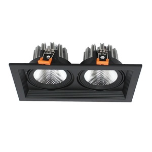 Faretti a Griglia LED Quadrati da Incasso a Una o Due Teste 3000K 4000K 6000K da Soffitto a Direzione Regolabile - Product Image 5