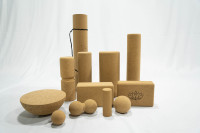 Rouleau de yoga écologique avec logo personnalisé, rouleau de yoga en liège haute densité, ensemble de rouleaux demi-ronds en liège