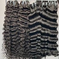 Grossiste de mèches de cheveux humains cambodgiens ondulés, vierges bruts Remy, noirs naturels, double épaisseur, extensions à tisser