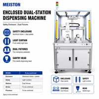 Machine de distribution de haute précision à double station fermée, avec cadre en aluminium, rideau lumineux, porte-à-bascule et tête d'aiguille, garantie 1 an
