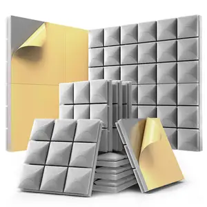 BONNO Acoustic Sound Proof Foam Panels with Self-Adhesive Acoustic Panels High Density Soundproof Wall Panels Studio