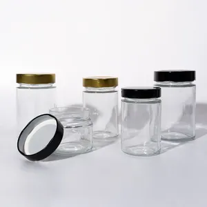 Food Grade 100Ml 180Ml 212Ml 380Ml Straight Sided Glass Jar With Deep Lid