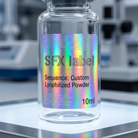 Étiquettes personnalisées de luxe en métal pour flacons de peptides, autocollants synthétiques argent et or pour peptides de marques haut de gamme