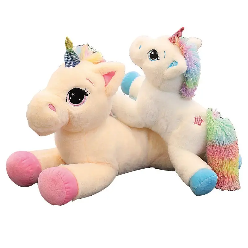 Beauty Soft Cartoon White Beige Customization Unicorn Stuffed Animal Plush Toy