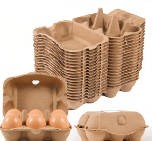 Cartons <span class=keywords><strong>à</strong></span> œufs en papier naturel biodégradables en gros pour poulets, barquettes et boîtes d'emballage réutilisables pour œufs - Product Image 1