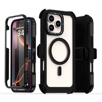 Coque de téléphone magnétique antichoc en TPU+PC de haute qualité, vente en gros d'usine, pour iPhone 16 Pro Max, 18 Pro, 17, 16 Plus, 15, 14, 13, 12 Mini