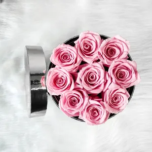 Beliebte Fancy Metal Style Papier Rose Flower Geschenk Versand Transport Hut Boxen