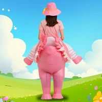 Costume gonflable de flamant rose en peluche avec casque en EVA pour adultes unisexe, mascotte de fête de Noël amusante avec ventilateur intégré, Xincheng