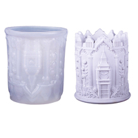 Cylindre exquis britannique Elizabeth Tower & Big Ben graphique bricolage Silicone ciment résine plâtre fleur Pot Pot Vase moule