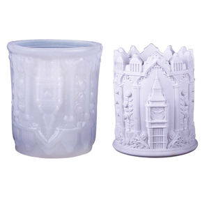 Cilindro exquisito británico <span class=keywords><strong>Elizabeth</strong></span> <span class=keywords><strong>Tower</strong></span> y Big Ben gráfico DIY silicona cemento resina yeso flor tarro maceta florero molde - Product Image 3