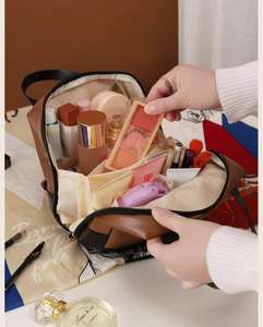 Sac de Maquillage en Cuir PU, Vente en Gros Usine, Trousse de Voyage Portable, Sac à Main Grande Capacité, Sacs de Toilette - Product Image 4