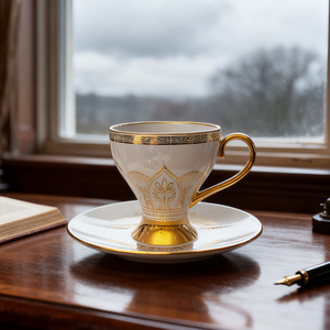 Bán buôn New Châu Âu handmade sang trọng xương Trung Quốc mạ vàng <span class=keywords><strong>BPA</strong></span> <span class=keywords><strong>free</strong></span> Tea Coffee <span class=keywords><strong>cup</strong></span> saucer <span class=keywords><strong>Set</strong></span> - Product Image 5