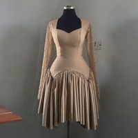 Nouvelle Robe Élégante Femme Printemps-Été 2027 Style Européen-Américain, Col Carré, Dentelle à Franges, Taille Haute