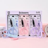 Ciseaux de bureau couleur macaron plaqués or 6 pouces avec étui de protection pour les fournitures de découpe artistique et de bricolage pour enfants