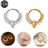 Getta Boucles d'oreilles Daith en titane pour mariage de femme Anneau nasal Zircon incrusté pour cadeaux d'enfants Conforme ASTM-F136