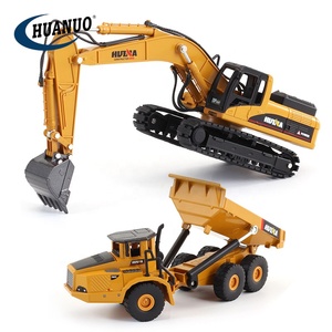 Hợp kim 1/50 máy xúc & Xe tải đổ mô hình thiết lập 2in1 Diecast kim loại Digger Dumper kỹ thuật Xe tải đồ chơi xe - Product Image 1