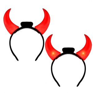 Novedad: Diadema con Cuernos de Diablo LED Ecológicos y Luminosos, Accesorios para Disfraces de Fiesta, Halloween, Festivales de Música y Eventos Festivos - Product Image 1