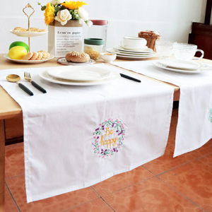 Paños de Cocina de Algodón Bordados Ruier, Diseño Floral Blanco Cuadrado con Palabras Inspiradoras para Decoración de Cocina - Product Image 3