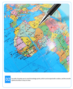 Globo Terráqueo, Globo de la Tierra, Mapa del Mundo, Educación Geográfica, Material de PVC Colorido, Educación Escolar Primaria, Hogar - Product Image 3