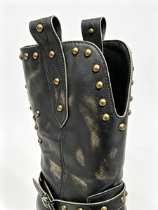 Bottines western mi-mollet pour femmes - style basique aux couleurs coordonnées - conçues sur mesure par un créateur - style élégant et rétro - Product Image 5