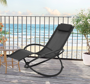 Chaise longue à bascule zéro gravité <span class=keywords><strong>de</strong></span> qualité commerciale, pratique et durable, idéale pour la plage, les pique-niques et la détente <span class=keywords><strong>sur</strong></span> le <span class=keywords><strong>balcon</strong></span> - Product Image 6