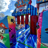 DFRL Château gonflable commercial de style patrouille canine en PVC, garantie 3 ans, grand château à obstacles pour saut et jeu