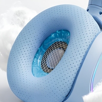 Casque de jeu sans fil Bluetooth supra-auriculaire avec suppression du bruit, éclairage RGB, faible latence et longue autonomie